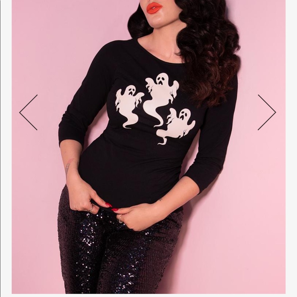 Vixen by Micheline Pitt, Glow in the Dark Ghosts top, black and white